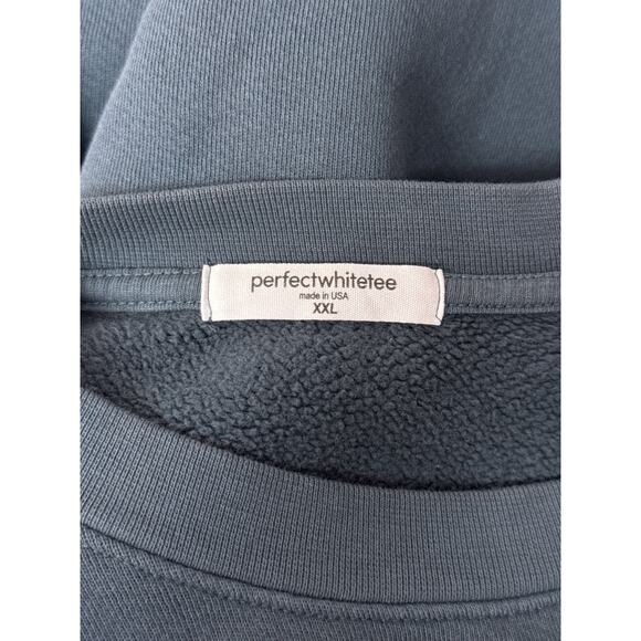 Perfectwhitetee Sweatshirt XXL Mens Perry French Terry Crewneck Gray Pullover - Picture 7 of 9